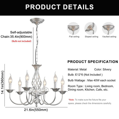 Vintage Farmhouse Crystal Branch Chandelier Bronze 9 Light Rustic Pendant Lights For Dining Room Living Room Kitchen Bedroom And Restaurant French Country Style Ceiling Fixture, showing detailed product dimensions and specification.