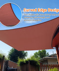 Rust Red Sun Shade Sail 20x31 Feet Rectangle Outdoor Canopy Blocks Up To 95 Percent UV Rays Curved edge design in backyard view