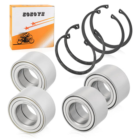 Front And Rear Wheel Bearings Kit With Circlips For Ranger Sportsman Ace Hawkeye Vehicle, includes sealed units and clips.