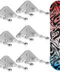 Sick Six Pack Aluminum Skateboard Wall Mount Hangers, aluminum finish, set of 6 with colorful skateboard for display.