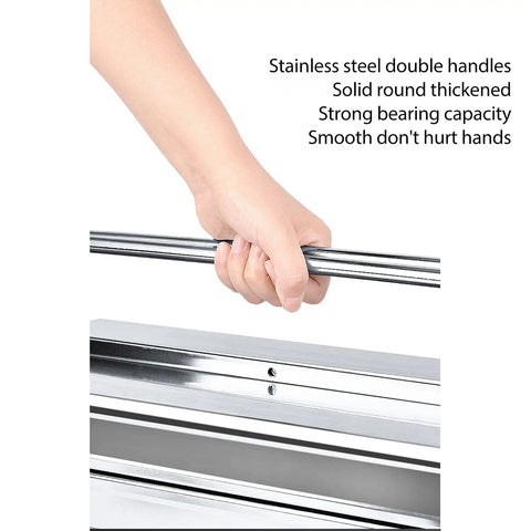 Built Tough Heavy Duty Stainless Steel Tool Chest With Three Layers And Five Deep Trays Portable Metal Toolbox featuring sturdy stainless steel handles.
