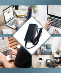 12V AC Power Adapter For Korg KROME EX 61 Key Music Workstation Keyboard Charger in a modern multi-device workspace