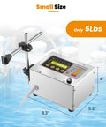 2-118 Oz Liquid Filler Machine With Anti Drip Nozzle Diaphragm Pump And Digital Control, compact size, stainless steel.