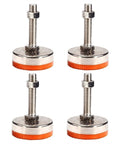 Heavy Duty 4 Pack M16X100mm Furniture Leveling Feet With Swivel Levelers And PVC Anti Slip Base For Tables Chairs Desks Shelves Machinery And More For Home Office Use And Industrial Applications, 4-pack shown