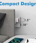 Three Pack Grounded Outlet Switches With On Off Inline Power Switches For Lamps And Small Appliances, compact design
