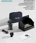 Underwater Fishing Camera With Infrared Night Vision, 220 Degree Wide Angle, Portable Fish Finder with 4.3 Inch LCD setup