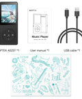 Bluetooth 5.3 MP3 Player With Built In Speaker 1.8 Inch Screen FM Radio Voice Recorder 32GB Internal Storage and accessories
