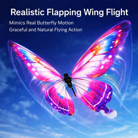 Flapping Wing RC Butterfly Drone With Sensor Assisted 4 Axis Gyro Stabilizer LED Lights Easy For Adults To Fly Realistic Insect Toy