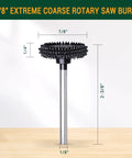 Amazon Extreme Spikes rotary burr with 1/8 in shaft; 7/8 in coarse wood-carving wheel; 2 3/8 in overall length