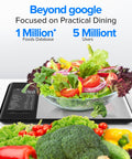 Your Kitchen Sidekick Smart Scale With Nutritional Calculator And Free App, salad on scale, vegetables, stainless steel
