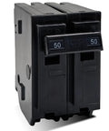 Job Site Workhorse 50 Amp Two Pole Circuit Breaker Snap In Mount Fits Standard Load Centers Rated 120 240 Vac 10 Ka Capacity features dual switches.