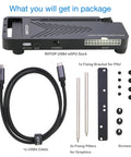 RIITOP USB4 eGPU dock package contents, including USB4 cable, fixing brackets, and screws for setup.