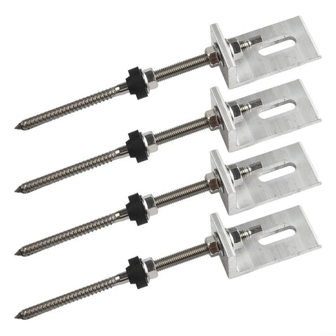 L Angle No Fuss Roof Mount Kit For Trapezoidal Metal Panels, Stainless Steel M10 Pole Screws 200mm And 250mm, EPDM Seal