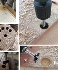 Collage of Forstner Drill Bits 40 Millimeter Three Cutter Tungsten Carbide Upgraded Version Delivers Faster Cutting And Long Life In Use