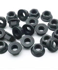 20Pcs M12 X 1.25 Serrated Flange Nut Set In Carbon Steel, Heavy-Duty Hex Flange Lock Nuts With Rust-Resistant Bright Black Finish