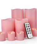 LED Flameless Candles With Remote Battery Operated 8 Pack Real Wax Look Pillar Candles For Tables And Events in pink
