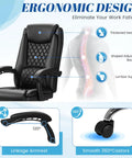 Ergonomic Office Chair With Footrest For All Day Comfort High Back Leather Desk Chair, focus on design elements and features.