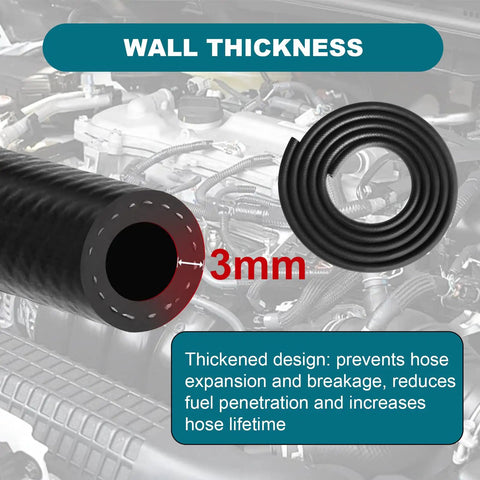 5/16 Inch ID Fuel Line Hose, Ten Foot Long, 302 PSI Push Lock NBR Rubber Fuel Hose For Automotive Use, oil resistant, wall thick