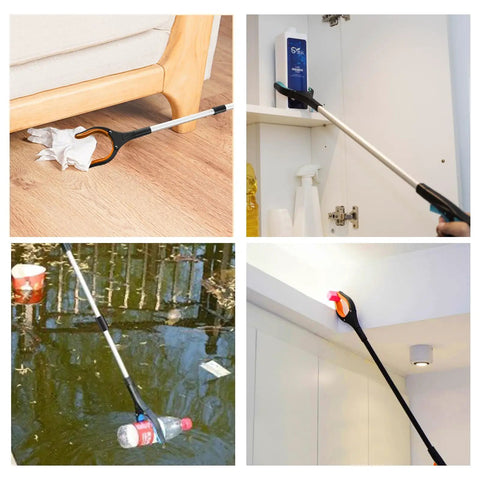 Three Pack 32 Inch Foldable Reacher Grabber Tool With 360 Degree Rotating Jaw And Magnetic Tip For Trash Pickup Easy Grip Grabber Lightweight Helper For Seniors And Elderly At Home