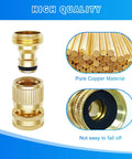 Garden Hose Quick Connector Kit Three Quarter Inch GHT Solid Brass No Leak Fittings For Water Hose 4 Sets with Copper Material