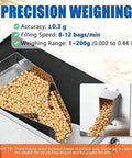 Heavy Duty Automatic Powder Filling Machine 1 To 500 Grams Zero Point Two Gram Accuracy Three Speed Settings Rock Solid Build No Sweat Packaging For Coffee Beans Flour And Dry Grains Food Grade Stainless Steel with precision weighing feature.