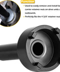 Bearing carrier retainer wrench for Mercury Mercruiser Alpha/Bravo outdrives, black metal, Amazon, front view