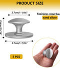 Five Pack Self Adhesive Cabinet Knobs And Drawer Pulls Peel And Stick Stainless Steel No Drill Handles size details
