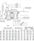 Technical diagram of XSU080318 Cross Roller Bearing For CNC Machine Tool Turntable 280X355X25.4 dimensions and specifications.