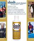 Slosh Wetsuit Cleaner And Conditioner For Water Sports Gear, Naturally Green Formula, Safe On All Wetsuits And Neoprene, 4 Ounce Bottle