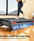 Ultra Quiet Under Desk Treadmill With Auto Incline 12 To 20 Percent 3.0 To 3.5 HP Brushless Motor 18 Inch Wide Deck