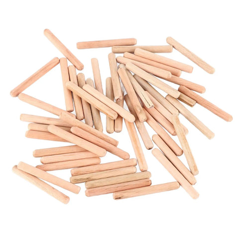 Pro Grade Handy Wood Dowel Pins Kit With Fluted Round Dowels M6 Diameter 40mm And 50mm Lengths 50 Pieces scattered view