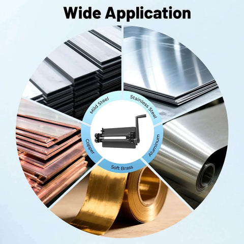 Bead Roller Machine For Sheet Metal With 12 Inch Throat Depth and materials including copper, mild steel, and aluminum