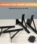 Heavy Duty Gate Corner Brace Kit No Sag Anti Sag Solid Iron Brackets in black with included screws for gate frames
