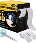 Heavy Duty 2 Inch X 27 Feet White Hook And Loop Tape With Super Grippy Self Adhesive Back For No Fuss Organization And DIY Projects on a box.