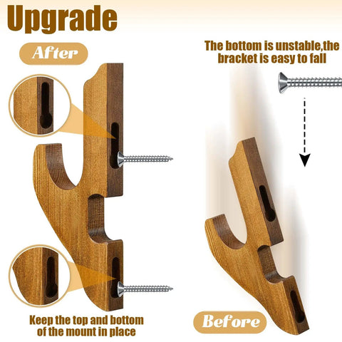 Comparison of upgraded and original brackets from Two Pack Dope Sword Wall Mount Holder Kit For Katana Display