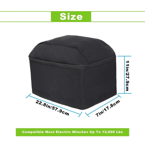 Heavy Duty Winch Cover With Drawstring And UV Resistant Waterproof Shield For Indoor Outdoor Use All Weather Dust Protector, 22.8x7x11 inches