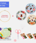 All In One Bee Embroidery Kit For Beginners With Hoop And Thread, 3 Pack Cross Stitch Hand Embroidery Sets with bee pattern cloths