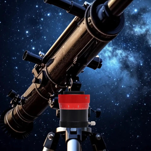 Double Helical Focuser For Telescopes Pro Grade Aluminum Alloy Focus Mechanism on telescope under starry sky