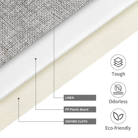 Material layers of Foldable Closet Organizer Bins For Clothes, Reinforced Handle, Thick Fabric Storage With Built In PP, Stackable