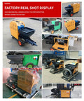Portable Mortar Plastering Spraying Machine For Sand Cement Render Gypsum Putty Quick Wall Coating Construction Equipment displayed in factory.