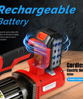 Loschen Cordless Electric Hydraulic Rebar Cutter With Li-ion Battery for portable handheld cutting, featuring a rechargeable battery design.