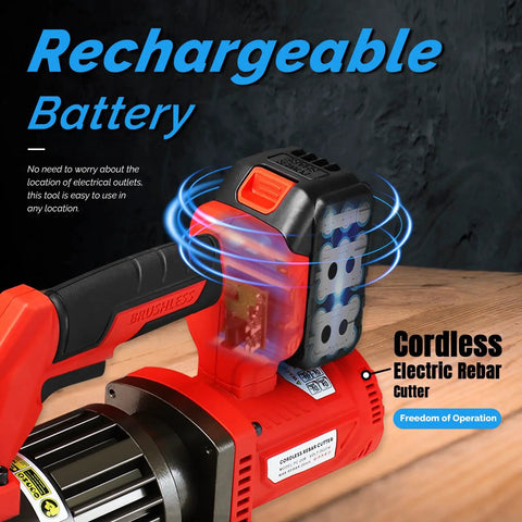Loschen Cordless Electric Hydraulic Rebar Cutter With Li-ion Battery for portable handheld cutting, featuring a rechargeable battery design.
