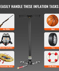 Image showing a Three Stage High Pressure Hand Pump for PCP Air Guns Stirrup Pump Filling Tool Up To 30 MPa with inflation tasks.