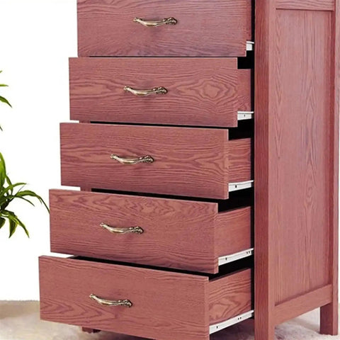 Beefy Full Extension Telescopic Drawer Slides Pair for computer desk and keyboard tray in use on wooden drawers