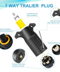 Diagram of Two Pack 7 Pin Trailer Plug With Built In Brass Terminals, Heavy Duty 7 Way Trailer Light Plug Connector, Waterproof 7 Prong Trailer Plug