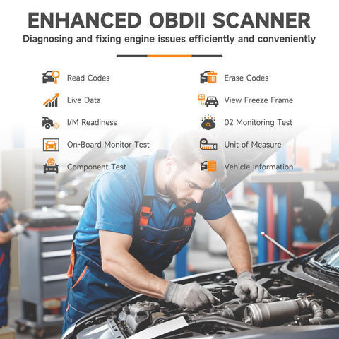 Mechanic using NT201 OBD2 Scanner Code Reader for Cars and Trucks Plug and Play Diagnostic Tool to Reset Check Engine Light