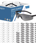 Bulk Pack of 50 Clear Safety Glasses ANSI Z87.1 Eye Protection For Construction And Lab With Scratch And Impact Resistant Lenses