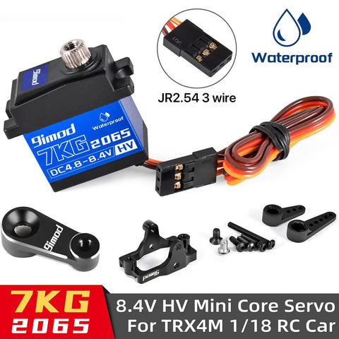 7Kg Beefed Up High Torque Digital Micro RC Servo For Crawlers 8.4V HV Waterproof Sub Micro Steering Servo With Mount And Servo Horn