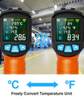 Dope Non Contact Infrared Thermometer Gun With Color LCD For Cooking And DIY, 13-Point Laser Guidance displaying temperature