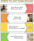 Steps to DIY Pair Of Slick Clear Acrylic Interior Stair Handrails Mounted To Rust Proof Gold Brackets Heavy Duty Safety Grab Bars.